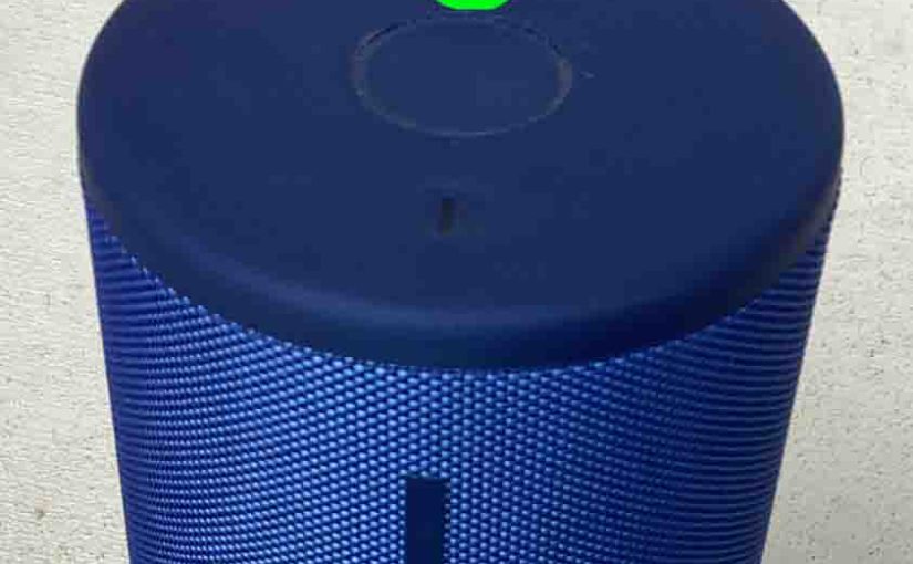 Picture of the Bluetooth Pairing button on the top of the UE Megaboom 3 speaker.