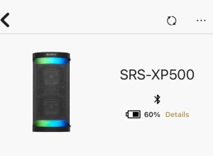 Screenshot of Sony SRS XP500 top of Home page.