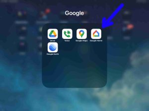 Screenshot of the Google Home app icon on an iPad.