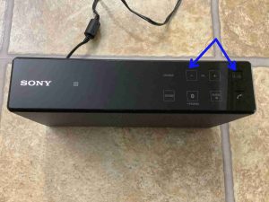 Picture of the Volume Down and Power buttons. Sony X5 Factory Reset Instructions.