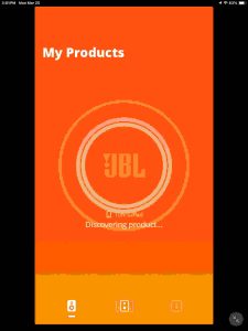 Screenshot of the JBL Portable app on iOS. Displaying its startup page.